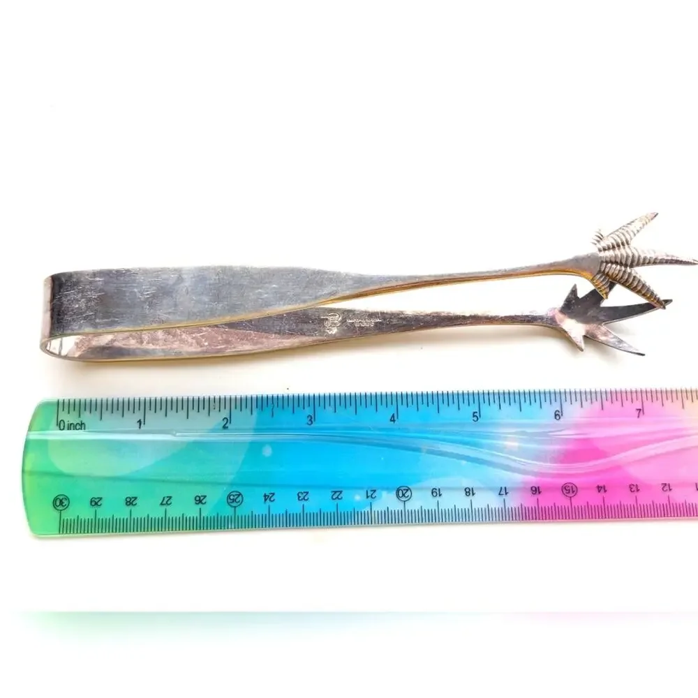 Vintage EPNS Silver Plated Unique Bird Talon Sugar Nips Ice Tongs England